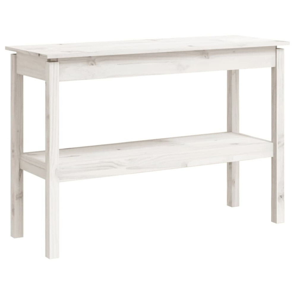 Vidaxl (White, 110 X 40 X 75 Cm (L X W X H)) Solid Wood Pine Console Table Multi Colours 110X40x75 Cm/80X40x75 Cm