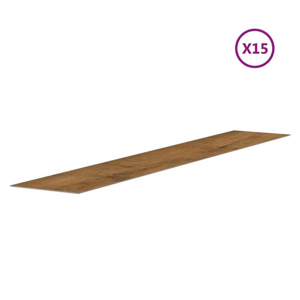 Vidaxl ( Oak Wood) Wall Panels Wood Look Pvc 2.06 M² 3D Wall Paper Cladding Wall Covering Dark/Brown