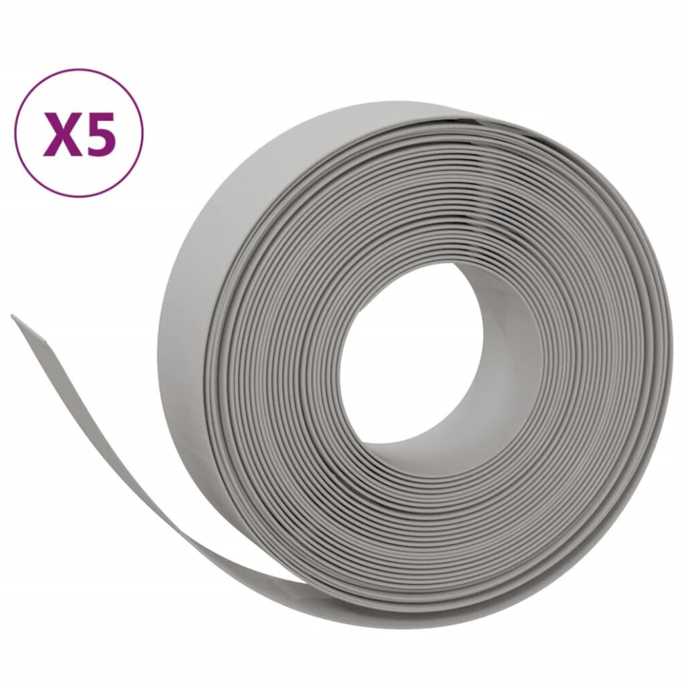 (grey, 50 x 0.15 m) vidaXL Garden Edging Patio Lawn Edging Garden Border Rolls 5 pcs Polyethylene