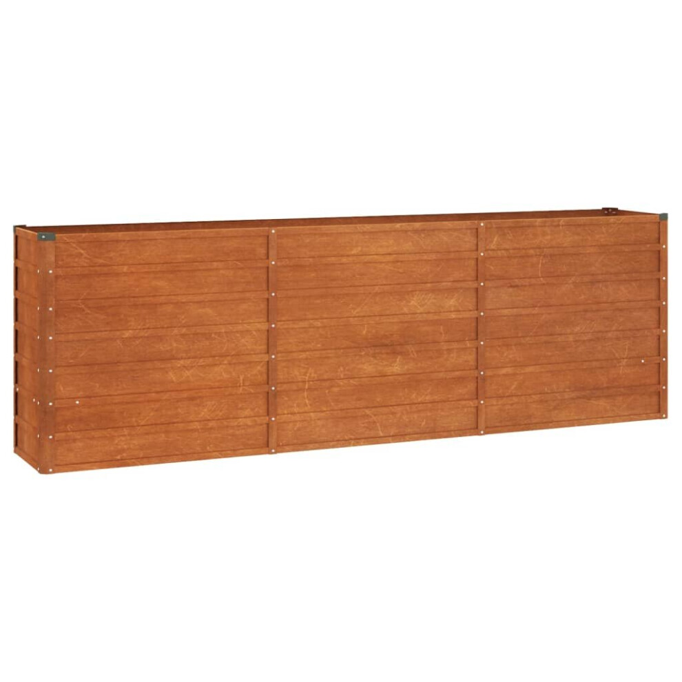 vidaXL Raised Garden Bed - 240x40x77 cm - Corten Steel - Rusty Brown - Image 4
