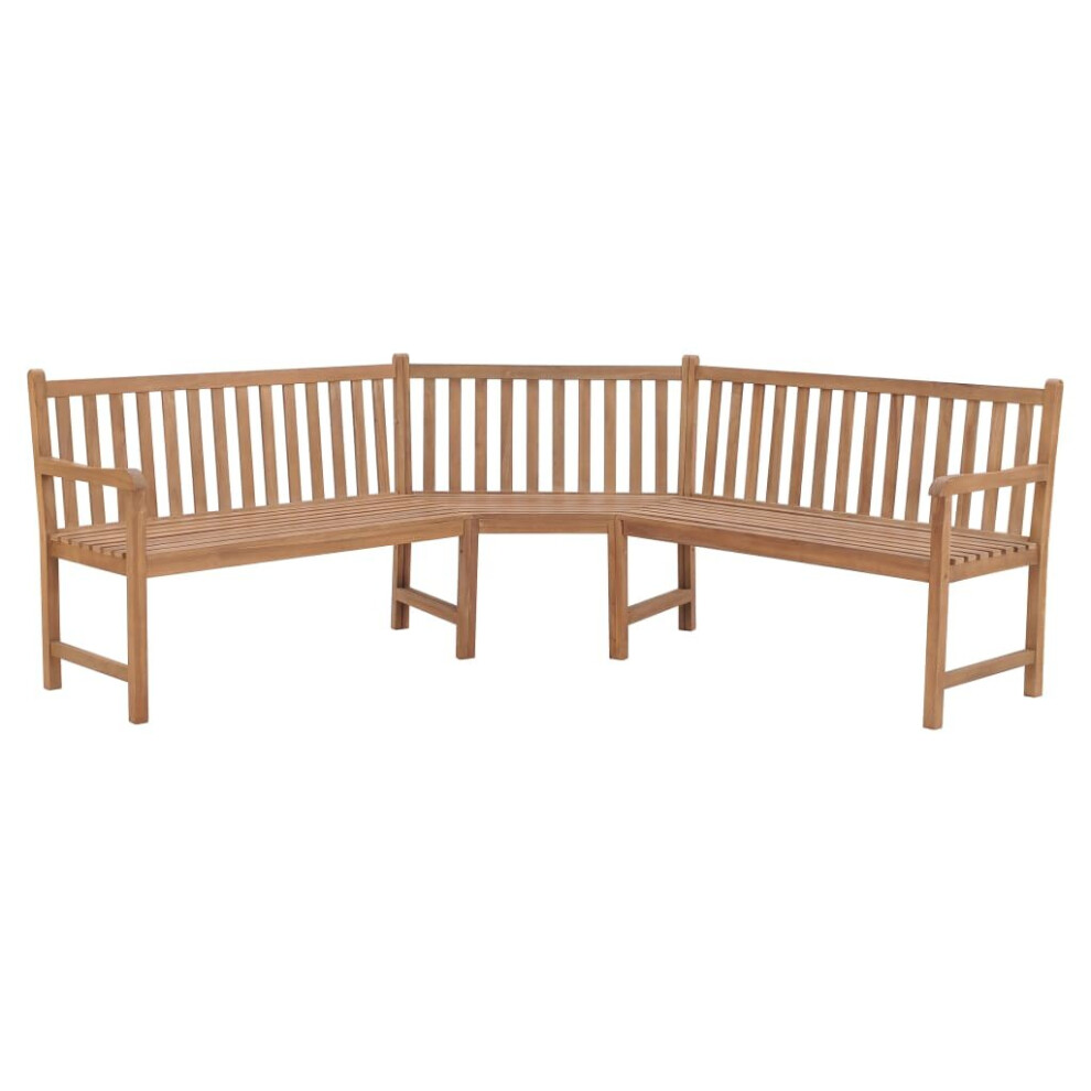 vidaXL Solid Teak Wood Garden Corner Bench Outdoor Patio Wooden Seating Bench