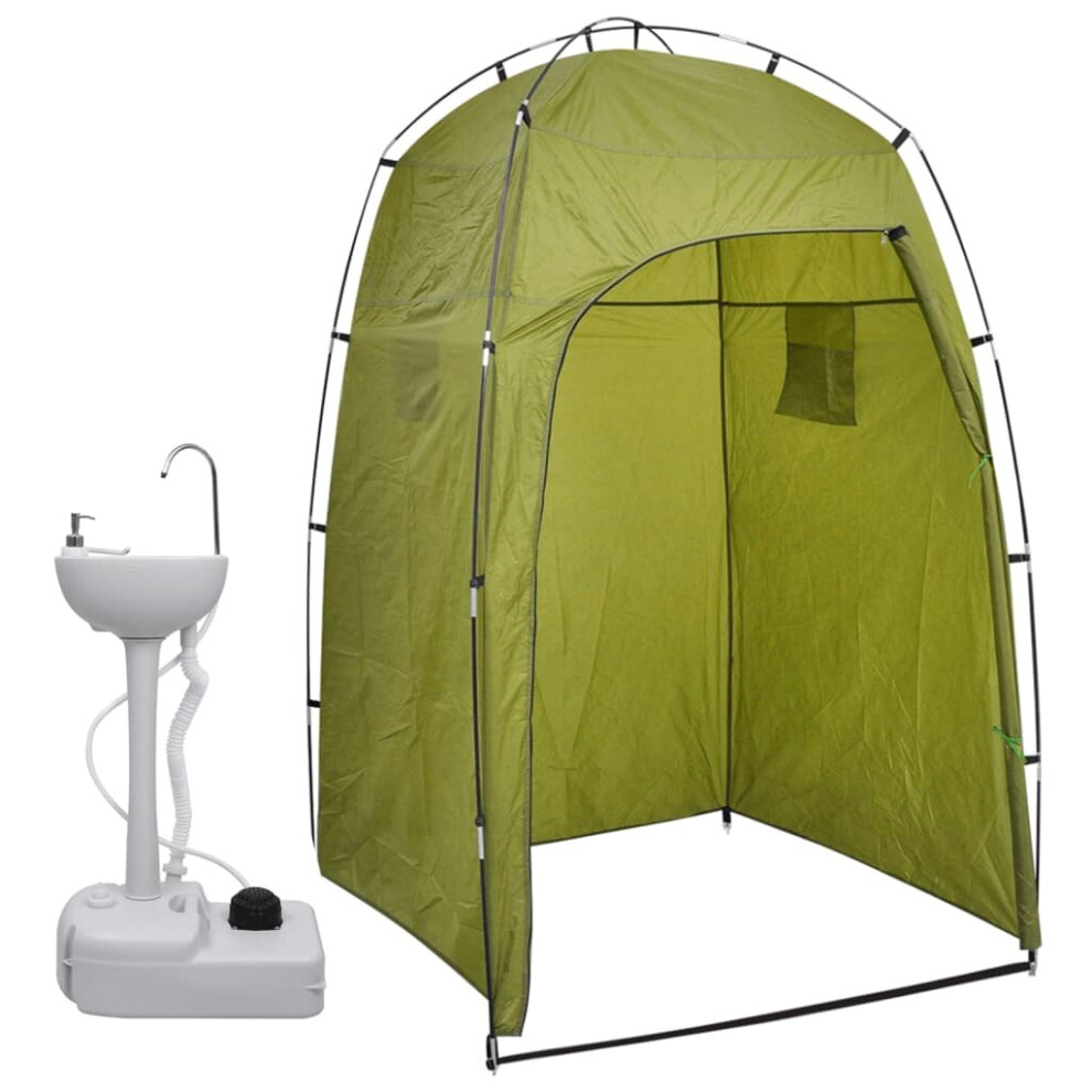 vidaXL Portable Camping Handwash Stand with Tent 20 L Privacy Travel Toilet