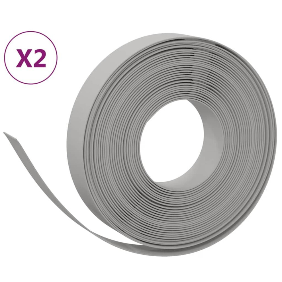 (grey, 20 x 0.1 m) vidaXL Garden Edging Patio Lawn Edging Garden Border Rolls 5 pcs Polyethylene