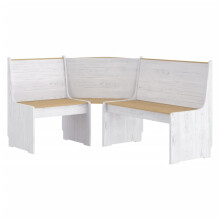 vidaXL Solid Wood Pine Corner Bench Honey Brown and White Wooden Furniture