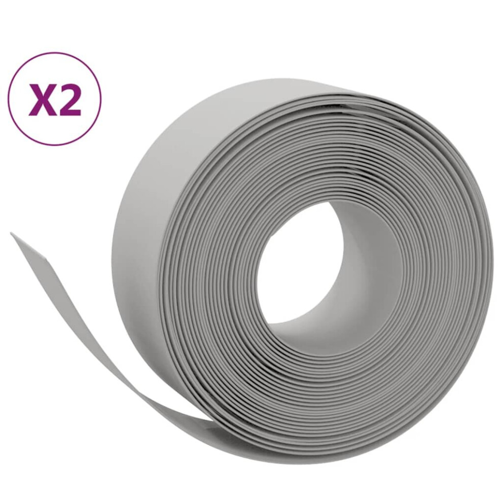 (grey, 20 x 0.2 m) vidaXL Garden Edging Patio Lawn Edging Garden Border Rolls 5 pcs Polyethylene