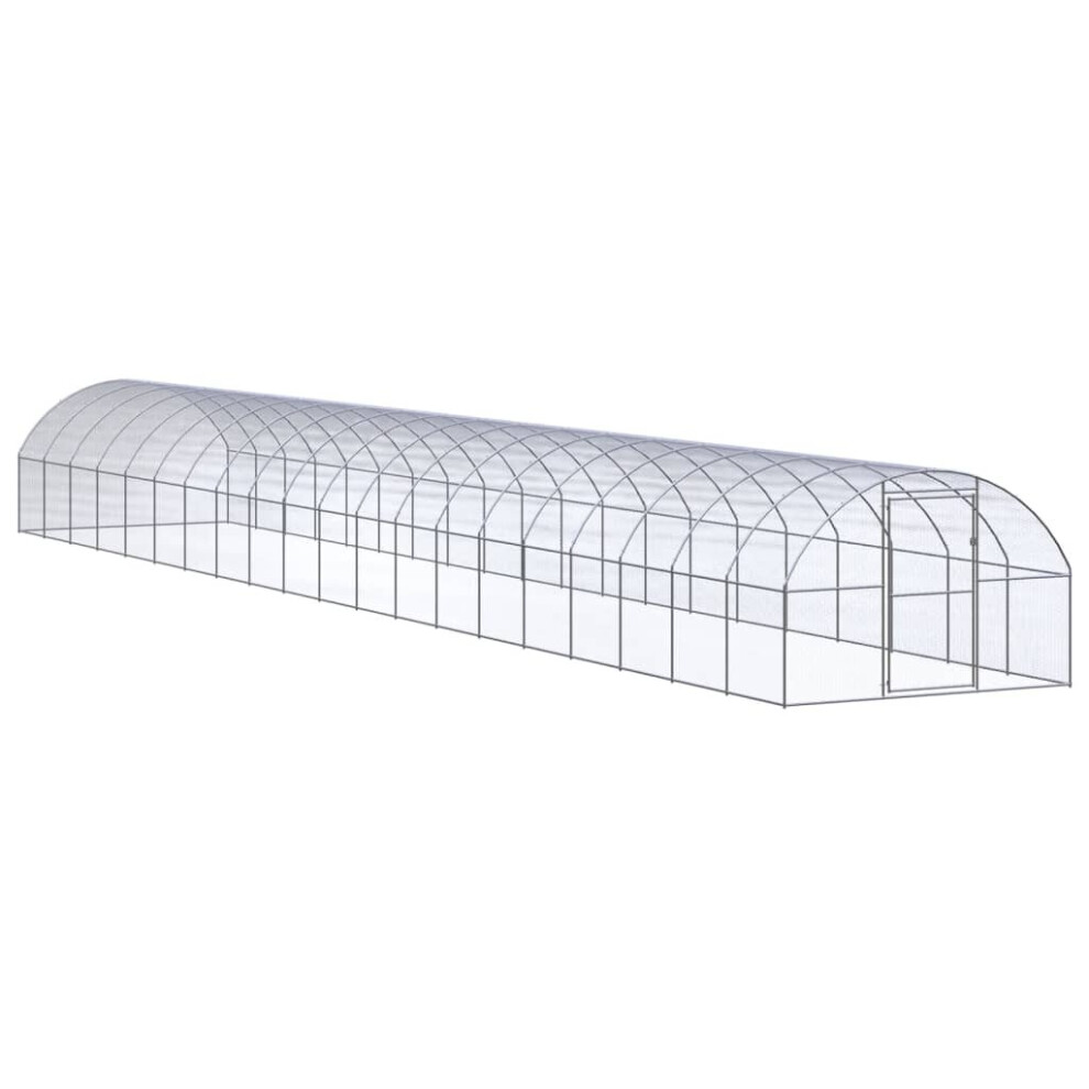 vidaXL Outdoor Chicken Coop 3x20x2 m Galvanised Steel Garden Poultry House