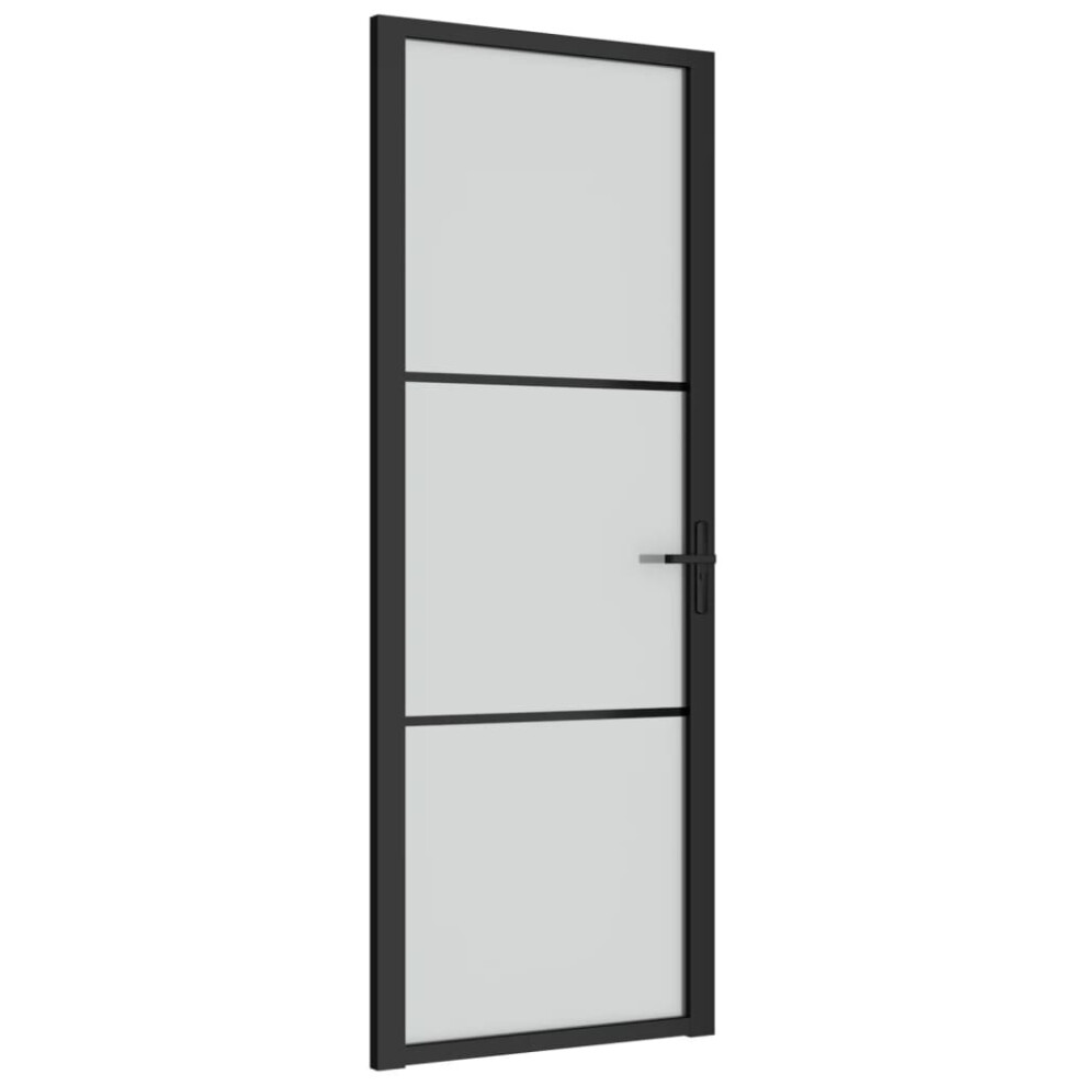 (Black and transparent, 76 x 201.5 cm (W x H)) vidaXL Interior Door ESG Glass and Aluminium Bedroom Door Indoor Inner Door