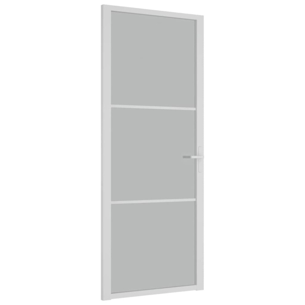 (White and transparent, 83 x 201.5 cm (W x H)) vidaXL Interior Door ESG Glass and Aluminium Bedroom Door Indoor Inner Door