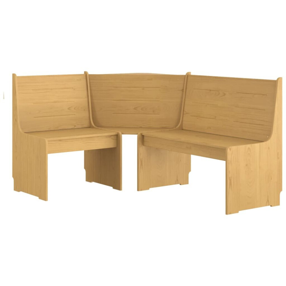 vidaXL Solid Wood Pine Corner Bench Honey Brown Wooden Lounge Seat Furniture