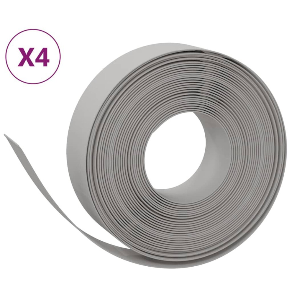 (grey, 40 X 0.15 m) vidaXL Garden Edging Patio Lawn Edging Garden Border Rolls 5 Pcs Polyethylene