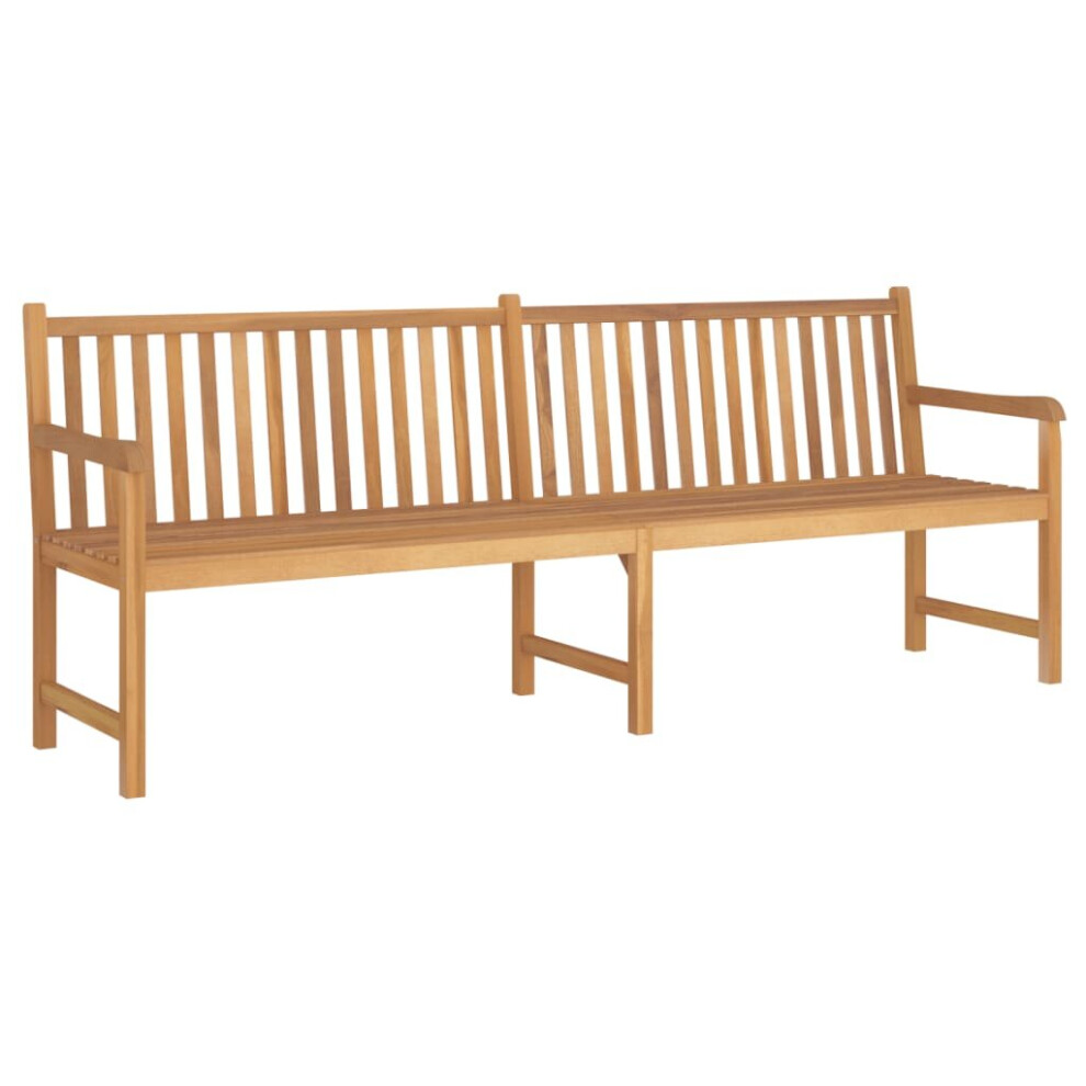 vidaXL Solid Teak Wood Garden Bench 228 cm Outdoor Patio Wooden Seating Bench