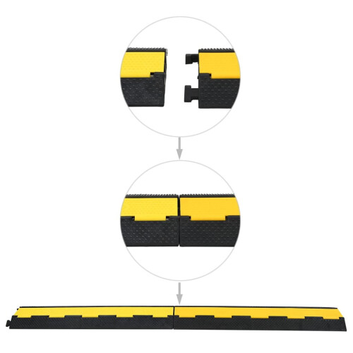 VidaXL vidaXL Cable Protector Ramp 2 Channels Rubber 101.5cm Conduit Wire Road Cover 2