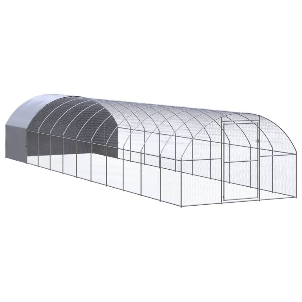 Vidaxl Outdoor Chicken Coop 3X12x2 M Galvanised Steel Garden Poultry House