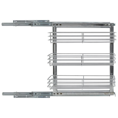 VidaXL vidaXL 3-Tier Pull-out Kitchen Wire Basket Silver 47x25x56cm Rack Organiser 2