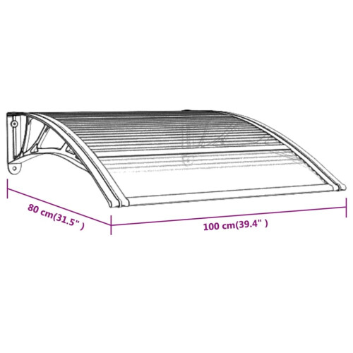 VidaXL vidaXL Türvordach Schwarz 100 x 75 cm Polycarbonat 1