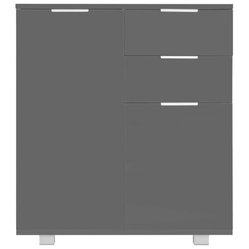 VidaXL vidaXL Sideboard High Gloss Grey Engineered Wood Drawer Cabinet Organiser 2