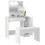 VidaXL vidaXL Dressing Table Set with LED White Engineered Wood Makeup Vanity Desk 3