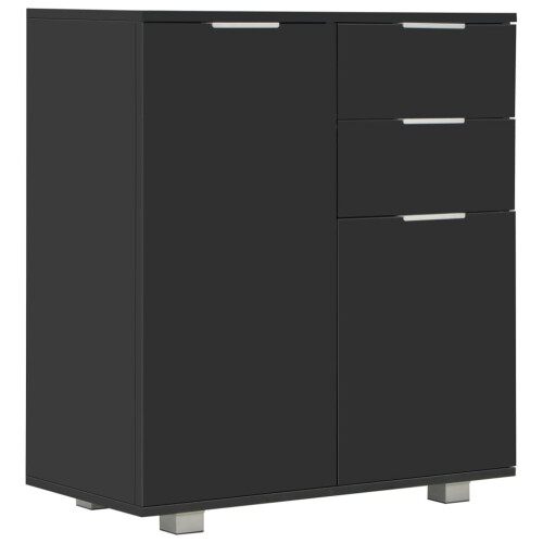 VidaXL vidaXL Sideboard High Gloss Black Engineered Wood Drawer Cabinet Organiser 2