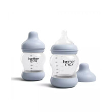 Brother Max PP Anti-Colic Feeding Bottle 0-3 Months Blue 160 mL 2's