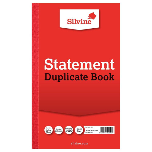 Duplicate Statement Book 8x5"