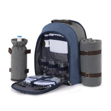 Livivo 4-Person Picnic Backpack Hamper PB818 - Insulated Compartment, Detachable Bottle Holder, Full Accessories Kit