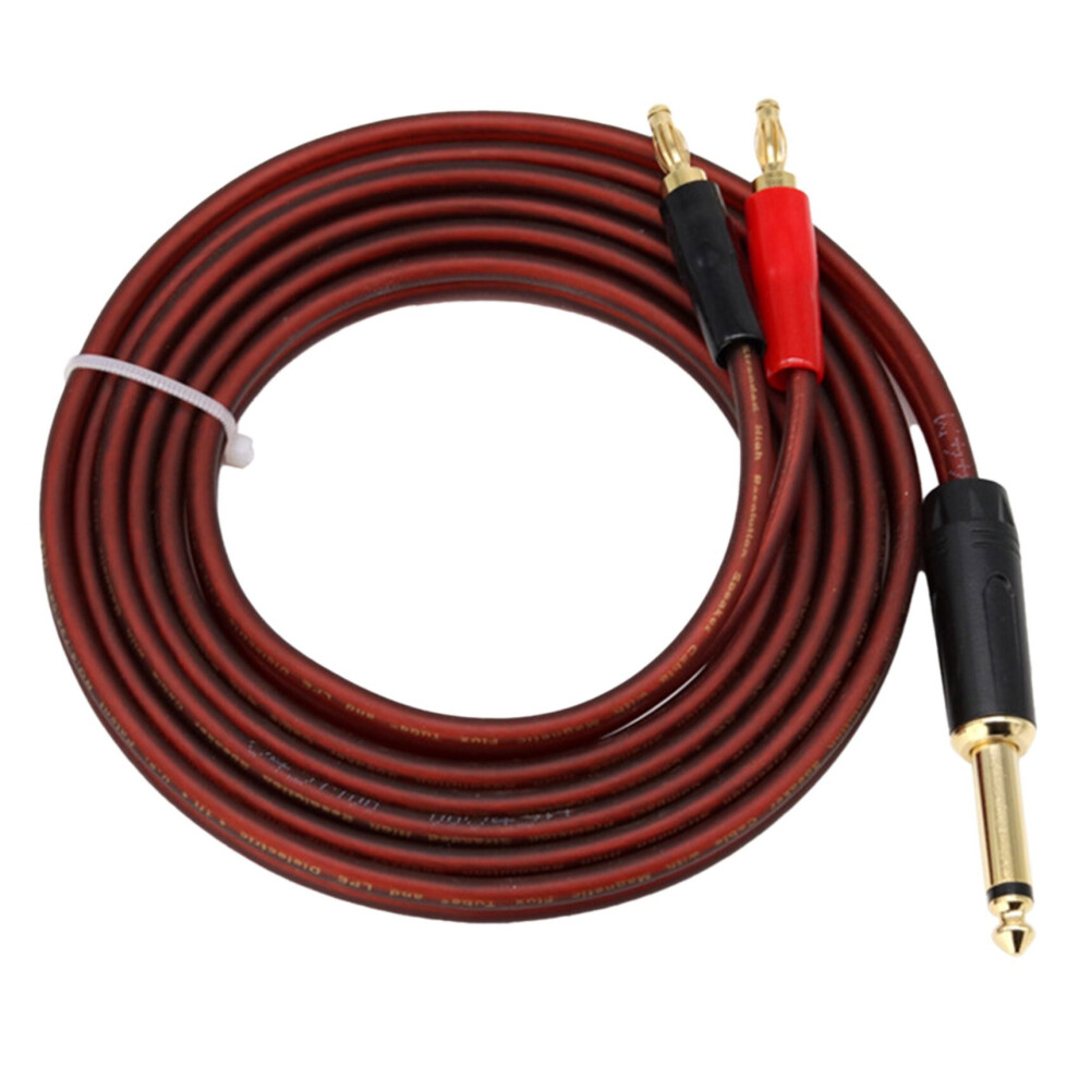 1/4 to Banana Plug,6.35mm Phono to Banana Plug Speaker Audio Cable,Gold-Plated 1/4 Male to Dual Banana (1.5M)