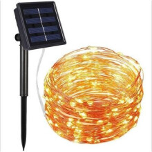 (Warm White, 200LED) 10M 20M 30M LED Solar String Lights Waterproof Copper Wire Fairy Outdoor Garden