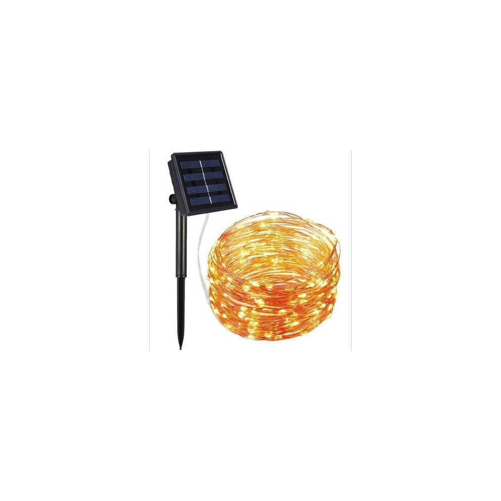 (Warm White, 200LED) 10M 20M 30M LED Solar String Lights Waterproof Copper Wire Fairy Outdoor Garden