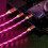 (Red) 3 in 1 Charger Charging Cable USB Cord LED Light Up for iPhone Android Samsung 4