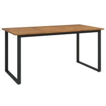 vidaXL Garden Table Dining Coffee Table with U-shaped Legs Solid Wood Acacia