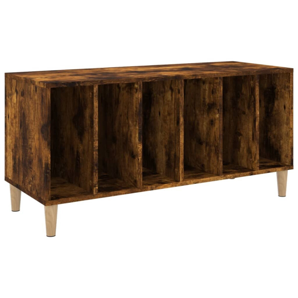 Vidaxl (Smoked Oak) Record Cabinet Sideboard Vinyl Storage Cabinet Display Engineered Wood