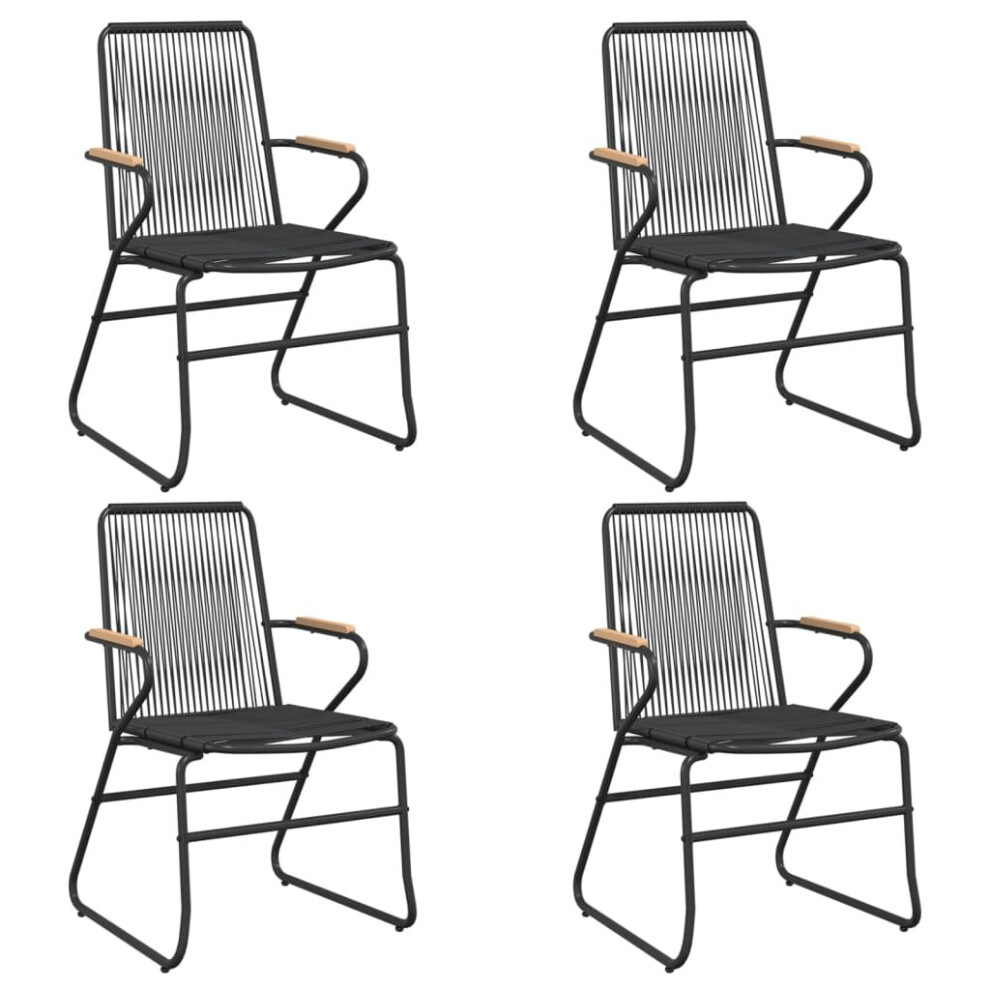 vidaXL Garden Chairs Balcony Chairs Lounger Chairs 4 pcs Black PVC Rattan