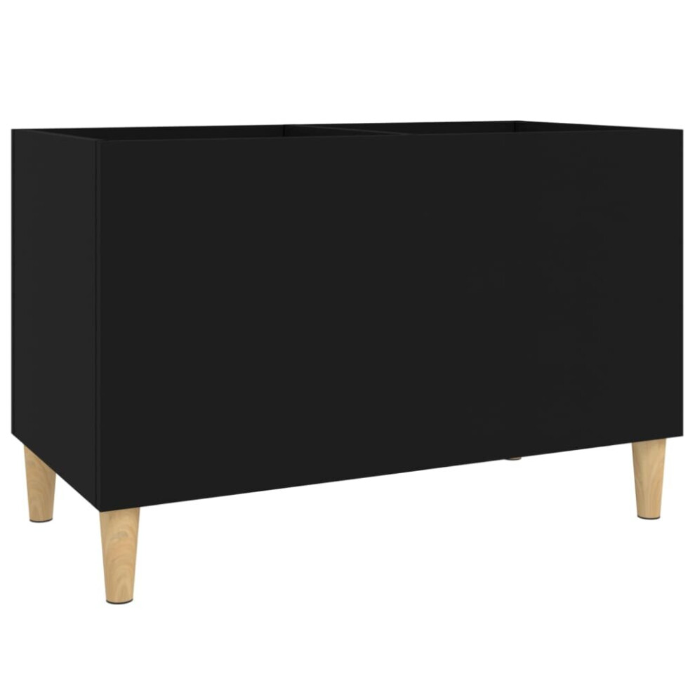 Vidaxl (Black) Record Cabinet Office Vinyl Storage Cabinet Sideboard Engineered Wood