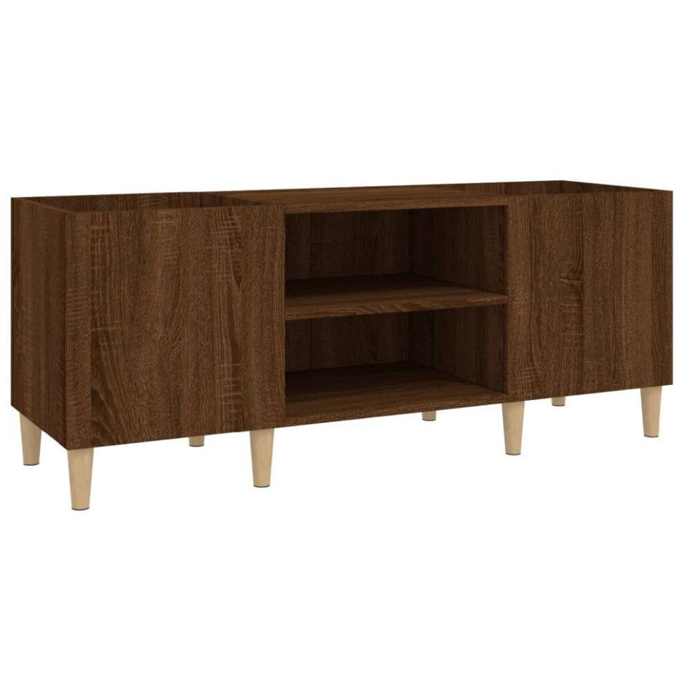 Vidaxl ( Oak, 121 X 38 X 48 Cm) Record Cabinet Office Vinyl Storage Cabinet Sideboard Engineered Wood Brown