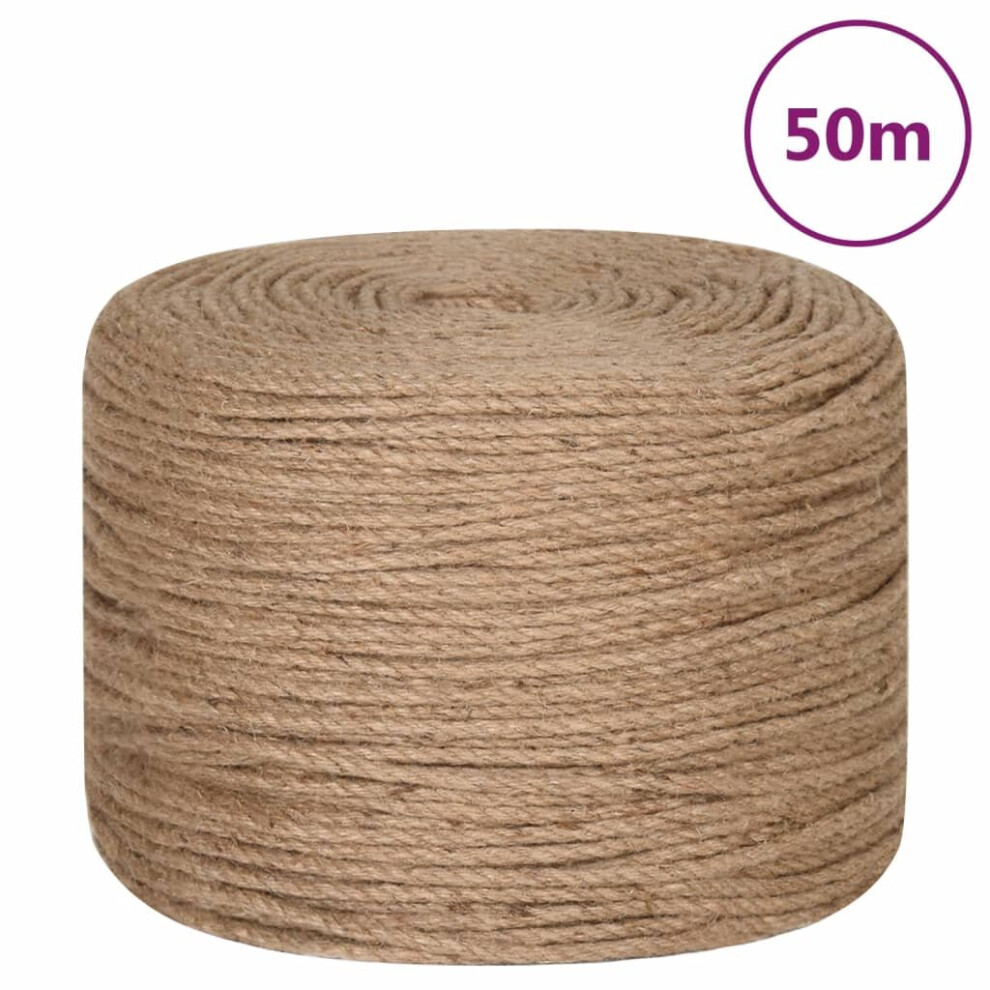 (8 mm x 50 m) vidaXL Rope 100% Jute Natural Hemp Cord Sisal Rope Multi Purpose Rope Cable