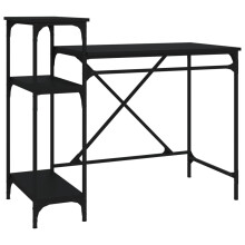 (black, 105 x 50 x 90 cm) vidaXL Desk Study Desk Computer Table Office Work Desk Engineered Wood&Iron