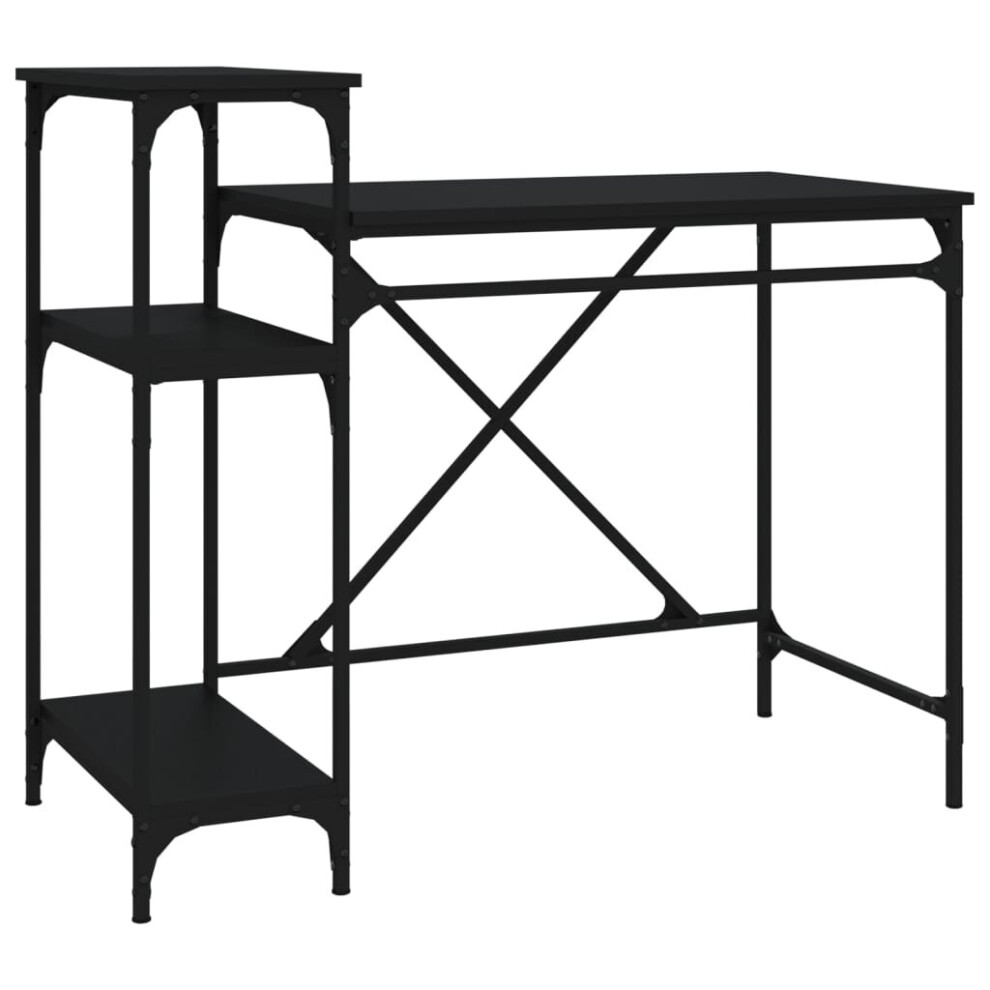 Vidaxl (Black, 105 X 50 X 90 Cm) Desk Study Desk Computer Table Office Work Desk Engineered Wood&Iron