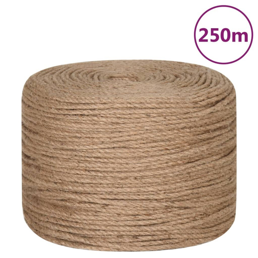 (6 Mm X 250 M) Vidaxl Rope 100% Jute Natural Hemp Cord Sisal Rope Multi Purpose Rope Cable 8720845762322