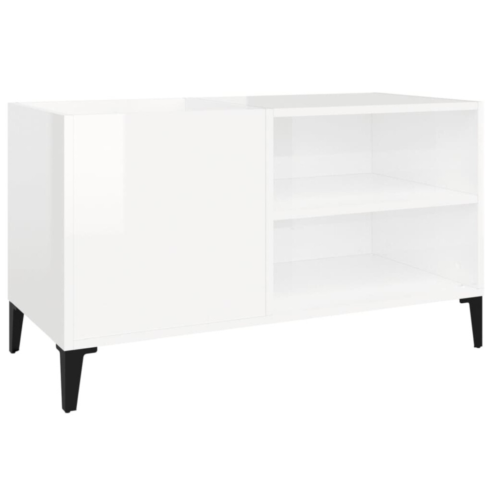 Vidaxl (High Gloss 84.5 X 38 X 48 Cm) Record Cabinet Office Vinyl Storage Cabinet Sideboard Engineered Wood White