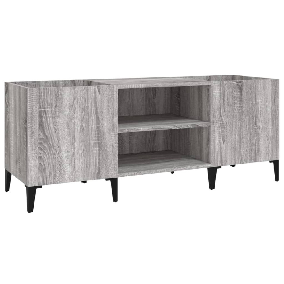 Vidaxl ( Sonoma, 121 X 38 X 48 Cm) Record Cabinet Office Vinyl Storage Cabinet Sideboard Engineered Wood Grey