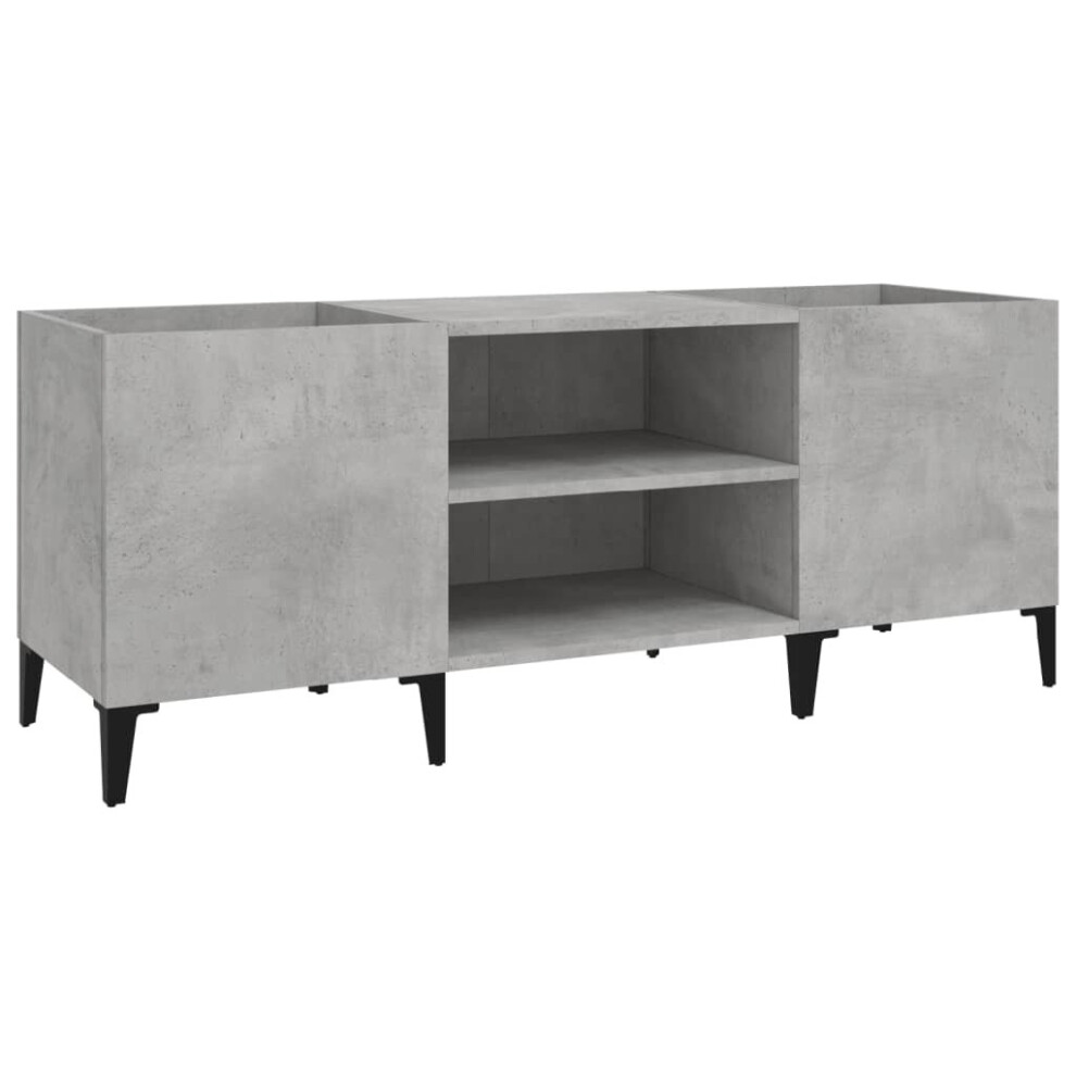 Vidaxl (Concrete Grey, 121 X 38 X 48 Cm) Record Cabinet Office Vinyl Storage Cabinet Sideboard Engineered Wood
