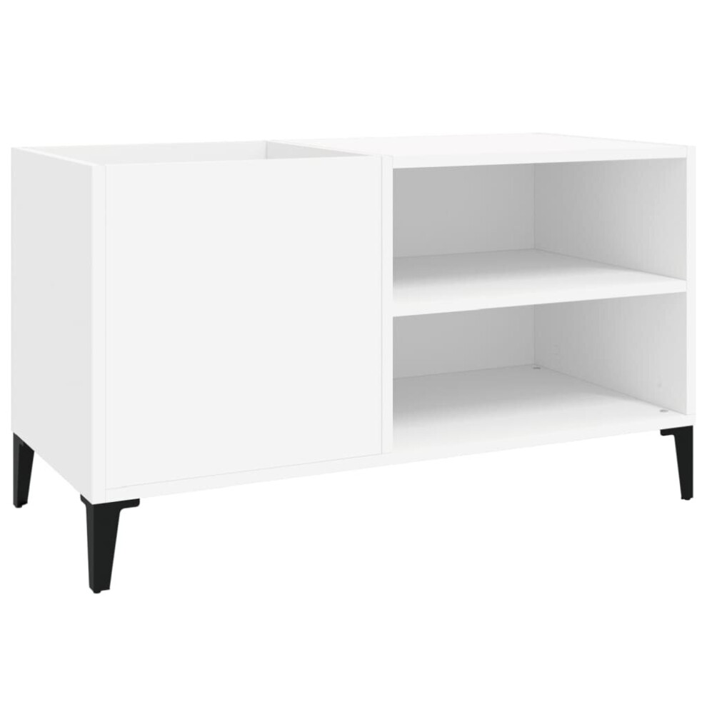 Vidaxl (, 84.5 X 38 X 48 Cm) Record Cabinet Office Vinyl Storage Cabinet Sideboard Engineered Wood White