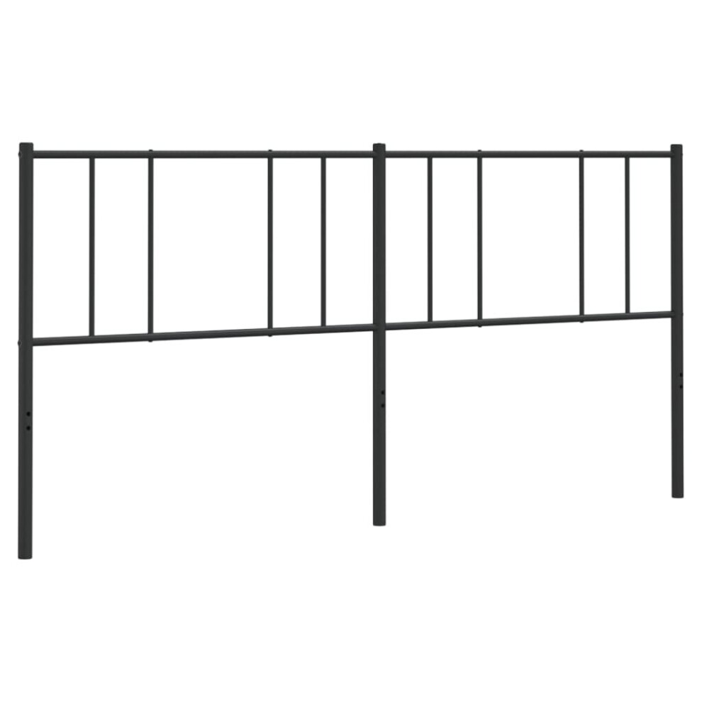 (black, 200 cm) vidaXL Metal Headboard Bed Base Header Bedstead Headboard Bedroom Bed Header