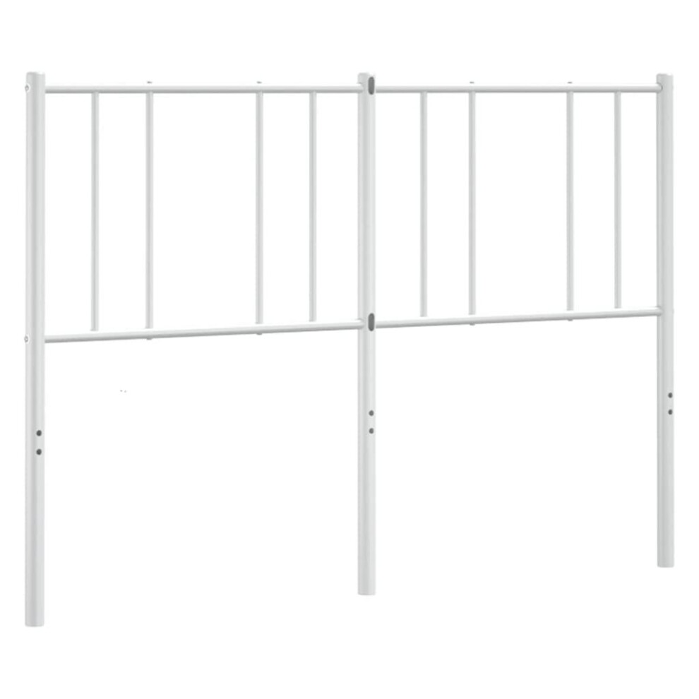 Vidaxl (White, 135 Cm) Metal Headboard Bed Base Header Bedstead Headboard Bedroom Bed Header