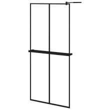(frosted, 90 x 195 cm/2x2 grids) vidaXL Walk-in Shower Wall Bath Enclosure with Shelf ESG Glass and Aluminium