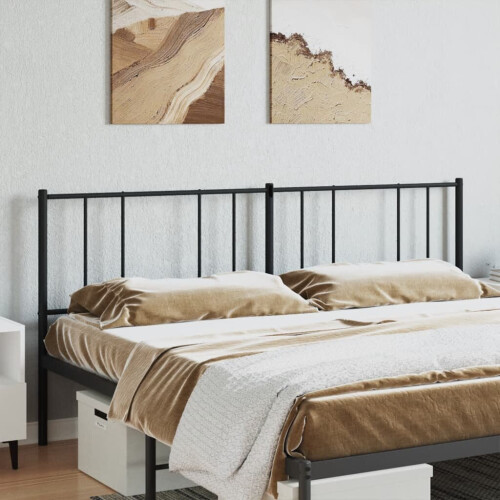 VidaXL (black, 200 cm) vidaXL Metal Headboard Bed Base Header Bedstead Headboard Bedroom Bed Header 2