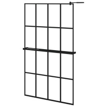(frosted, 118 x 190 cm/4x4 grids) vidaXL Walk-in Shower Wall Bath Enclosure with Shelf ESG Glass and Aluminium