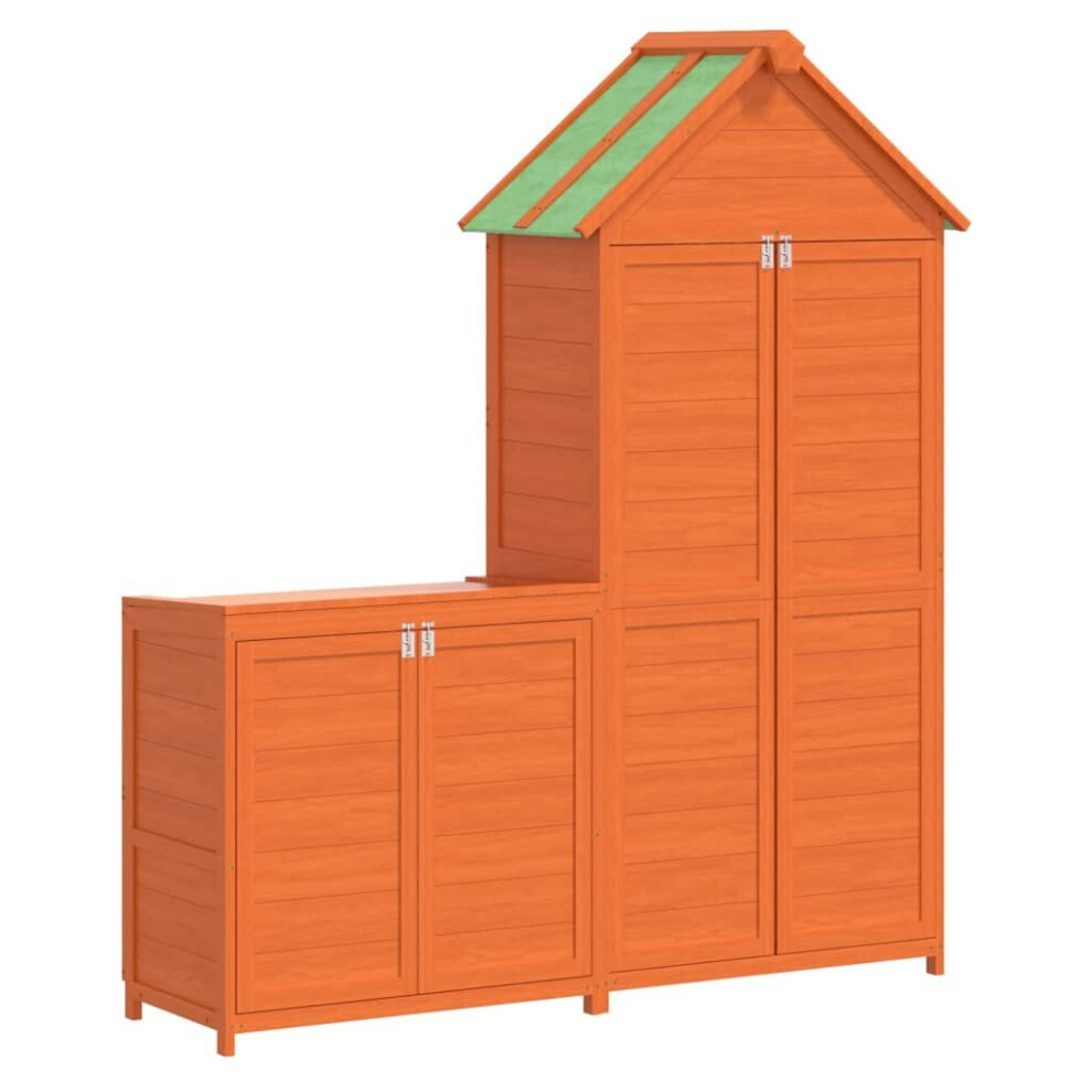 (brown) vidaXL Garden Tool Shed Set Tool Organiser Sentry Shed 2 Piece Solid Wood Pine