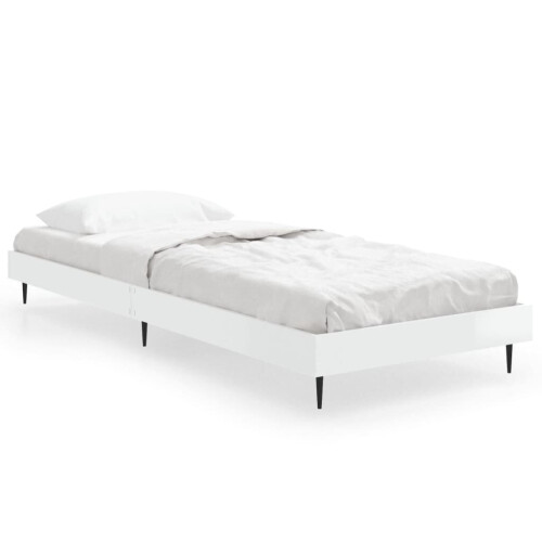 VidaXL (high gloss white, 75 x 190 cm) vidaXL Bed Frame Bedroom Platform Bed Frame Bedstead Bed Base Engineered Wood