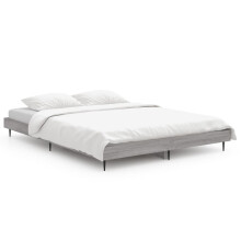 (grey sonoma, 135 x 190 cm) vidaXL Bed Frame Bedroom Platform Bed Frame Bedstead Bed Base Engineered Wood